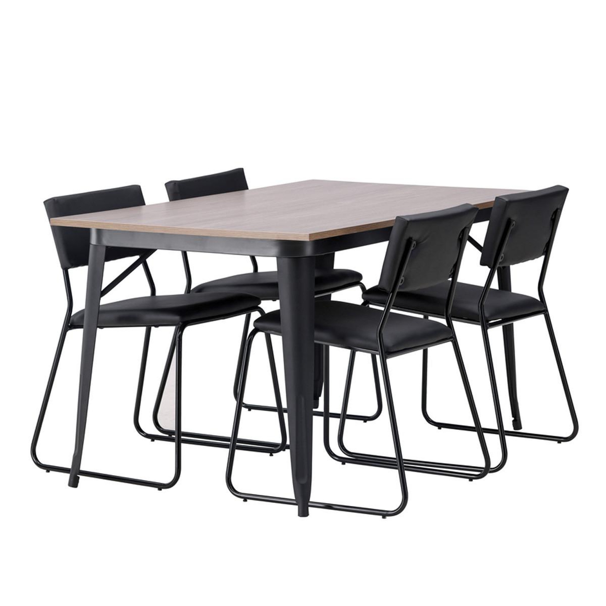 Paris Prix Ensemble table à manger & 4 chaises  tempe & kenth  140cm naturel & noir