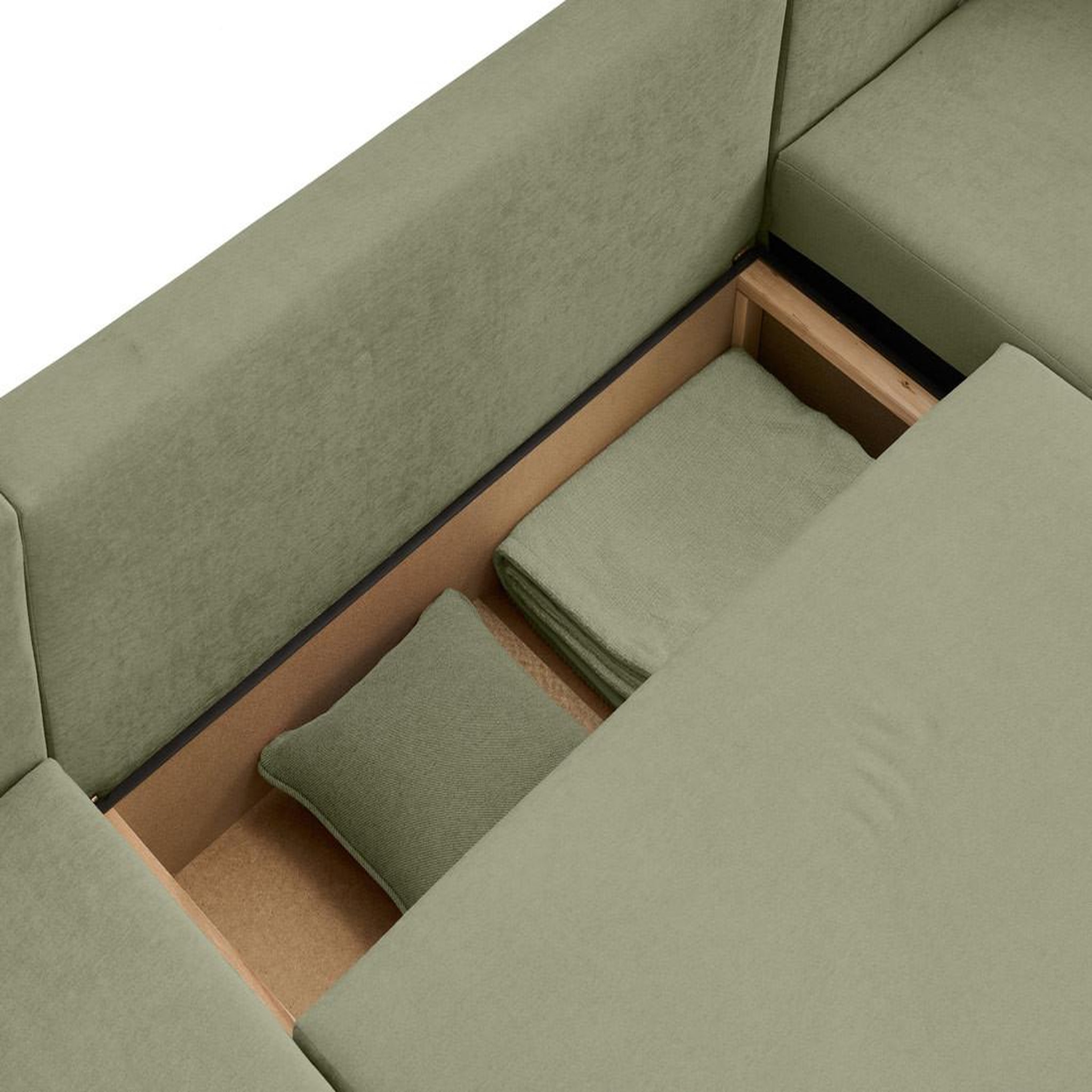 Voir la diapositive 4 : BEST MOBILIER Topaze - canapé panoramique - 7 places - convertible avec coffre - en tissu
