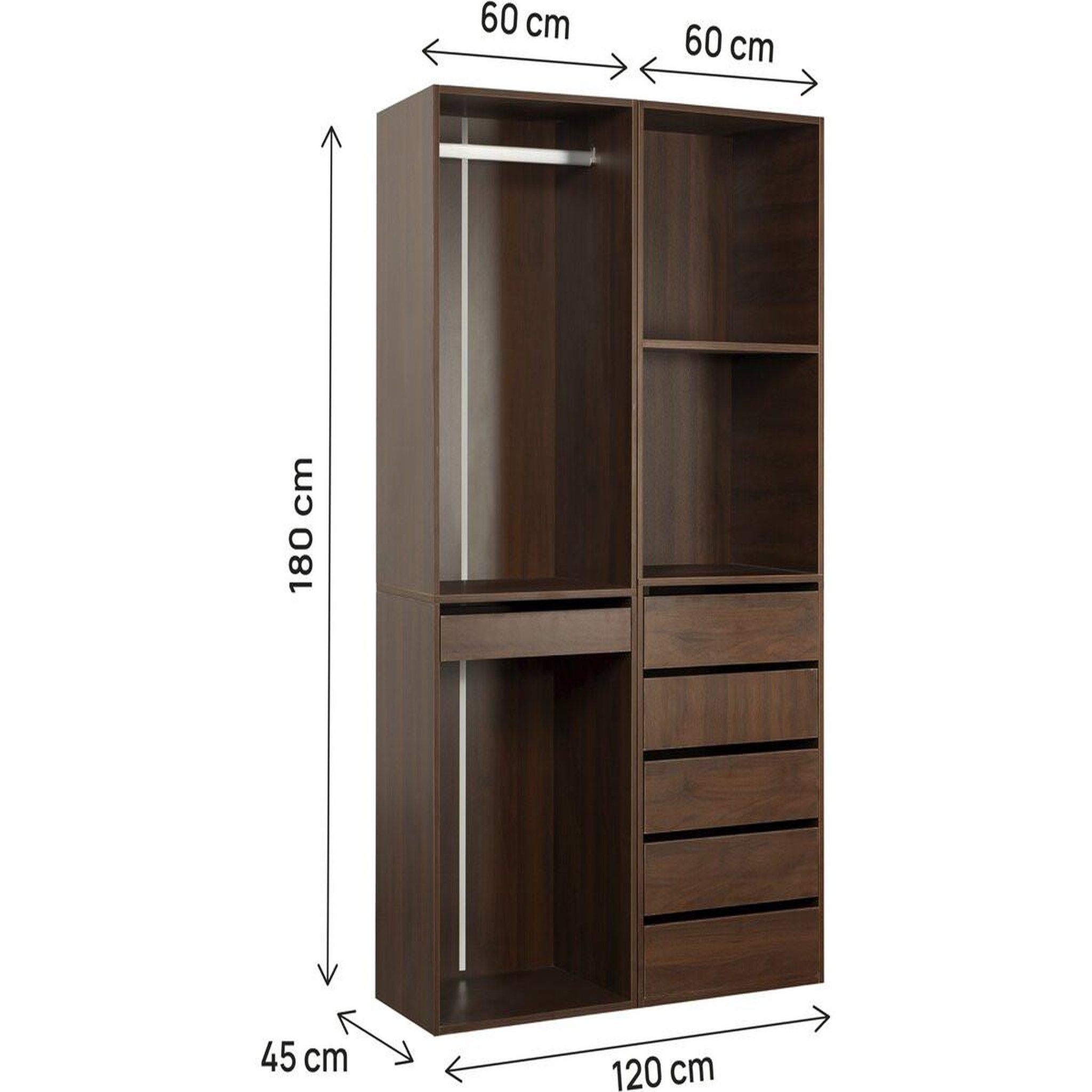 Voir la diapositive 3 : Habitat et Jardin Kit dressing   opéra   modulable - 2 éléments - marron