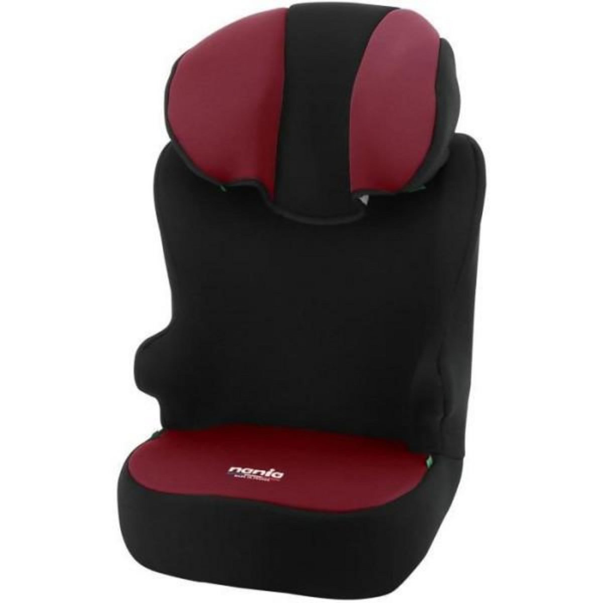 NANIA Siege Auto Rehausseur ceinturé NANIA START I 106-140 cm R129 –de 5 a 10 ans – Tetiere réglable – Base inclinable – Rouge -Fabrica
