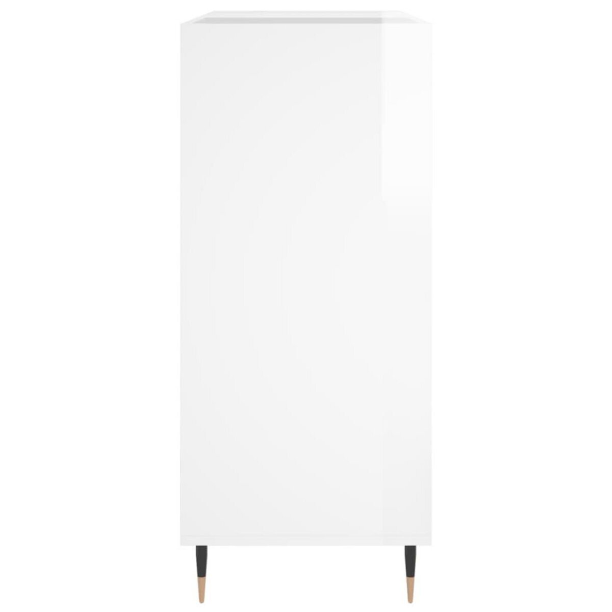 VIDAXL Armoire a disques blanc brillant 84,5x38x89cm bois d'ingenierie