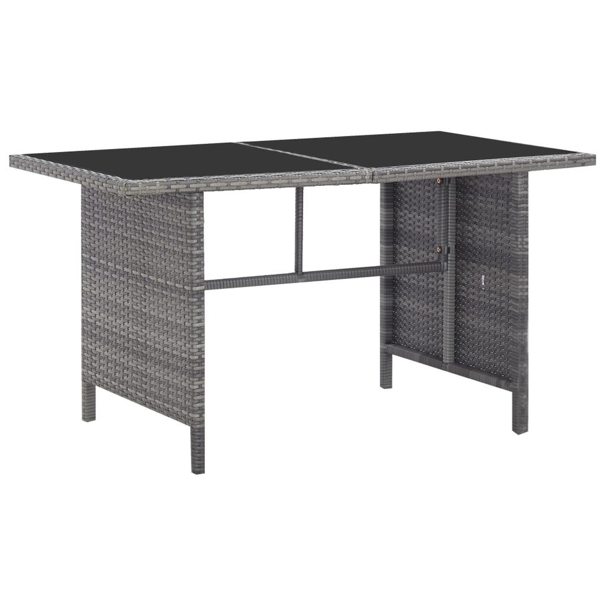 Voir la diapositive 2 : VIDAXL Ensemble a manger d'exterieur 5pcs coussins resine tressee gris