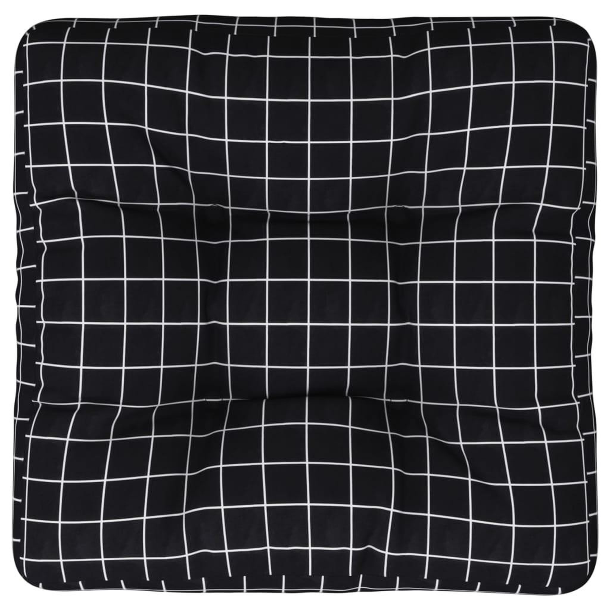 Voir la diapositive 2 : VIDAXL Coussin de palette motif a carreaux noir 50x50x12 cm tissu