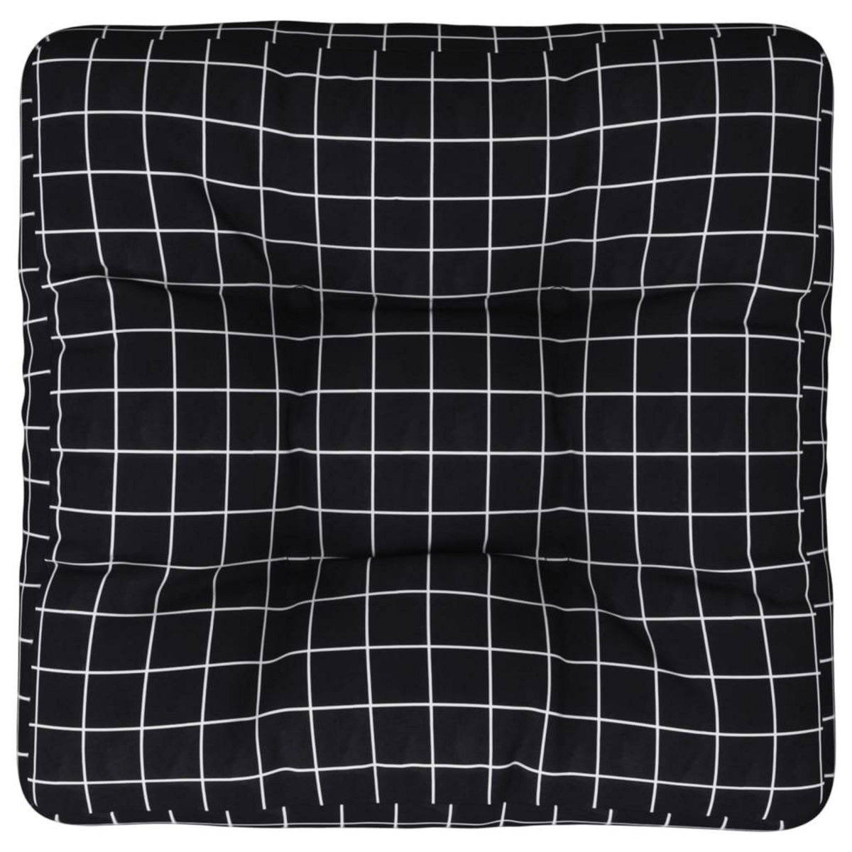 VIDAXL Coussin de palette motif a carreaux noir 50x50x12 cm tissu
