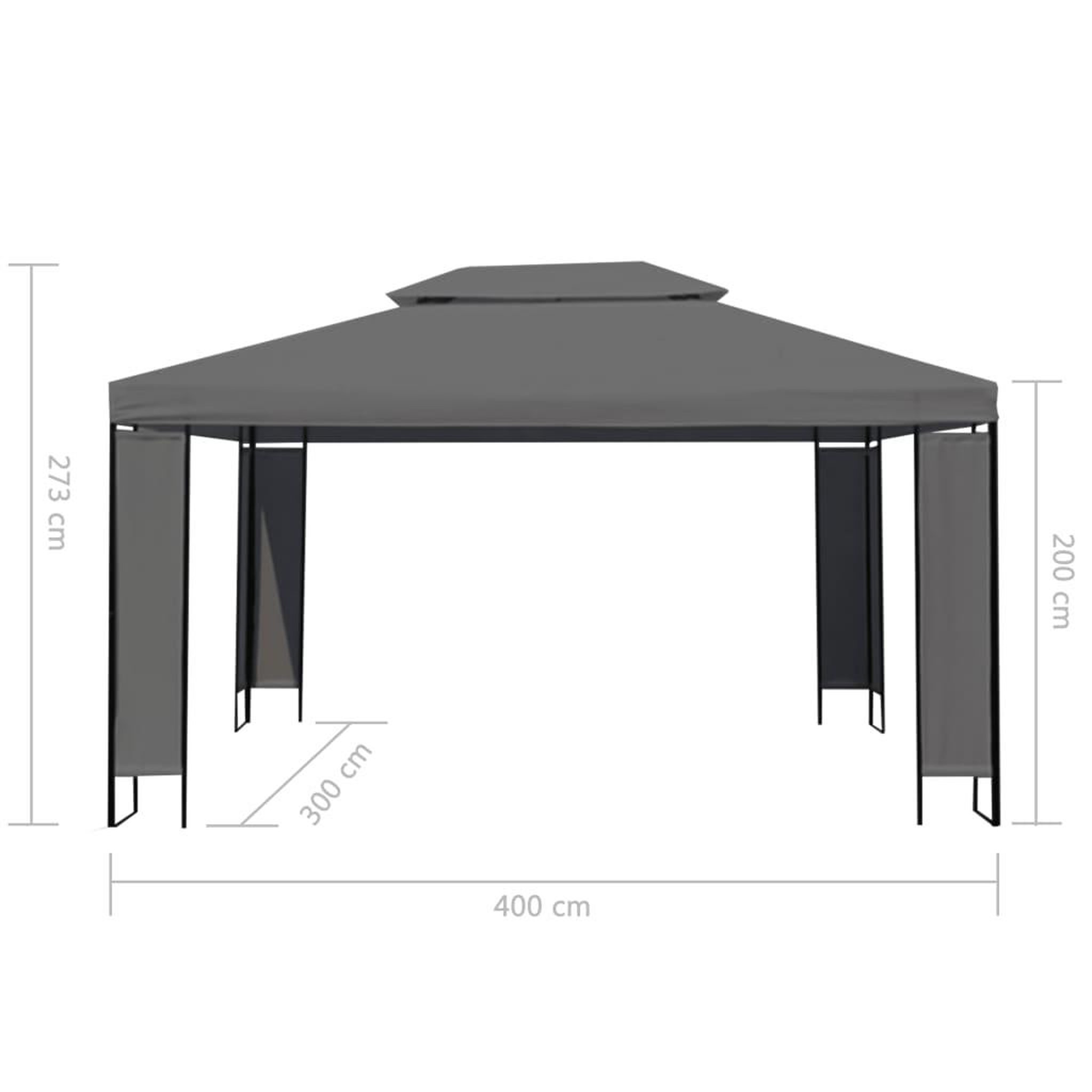 Voir la diapositive 6 : VIDAXL Tonnelle avec guirlande lumineuse a LED 3x4 m Anthracite
