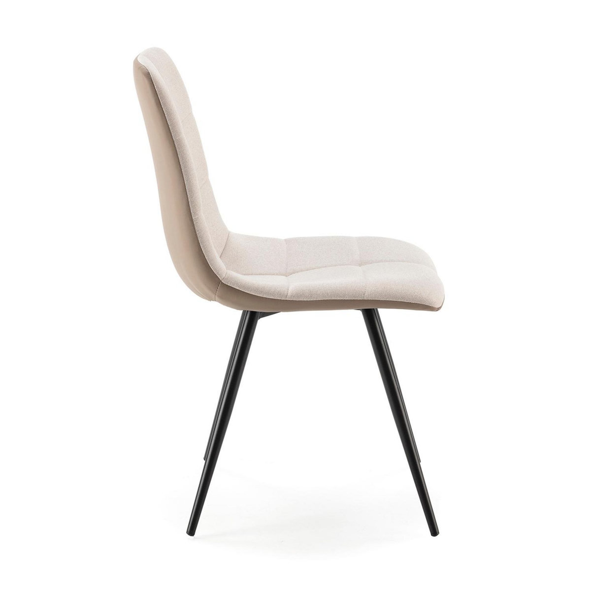 VS VENTA-STOCK Pack de 2 chaises Praga, tissu et simili cuir Beige