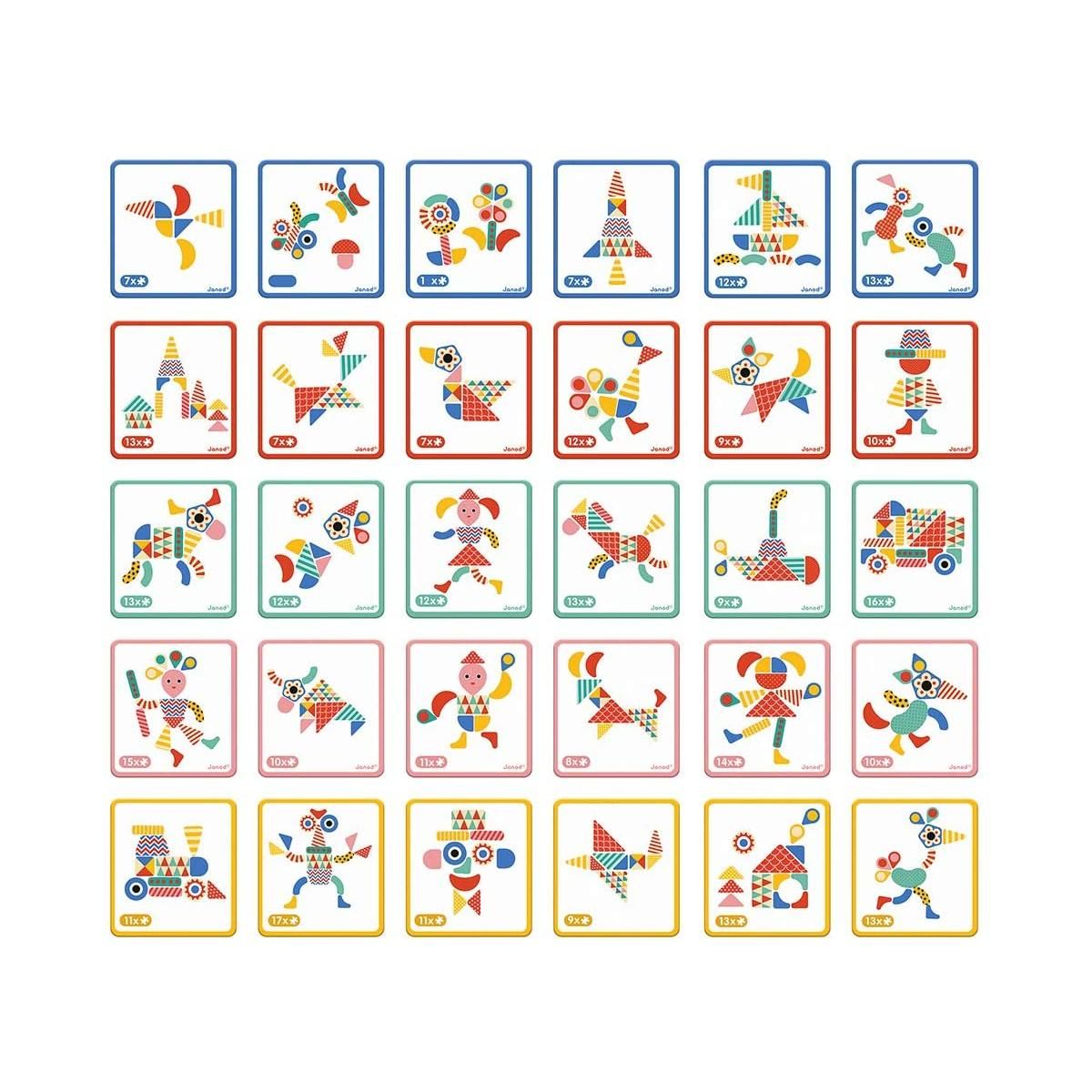 Juratoys-Janod Jeu Éducatif Magnétique Moduloform - Livre Interactif avec 30 Cartes Modèles