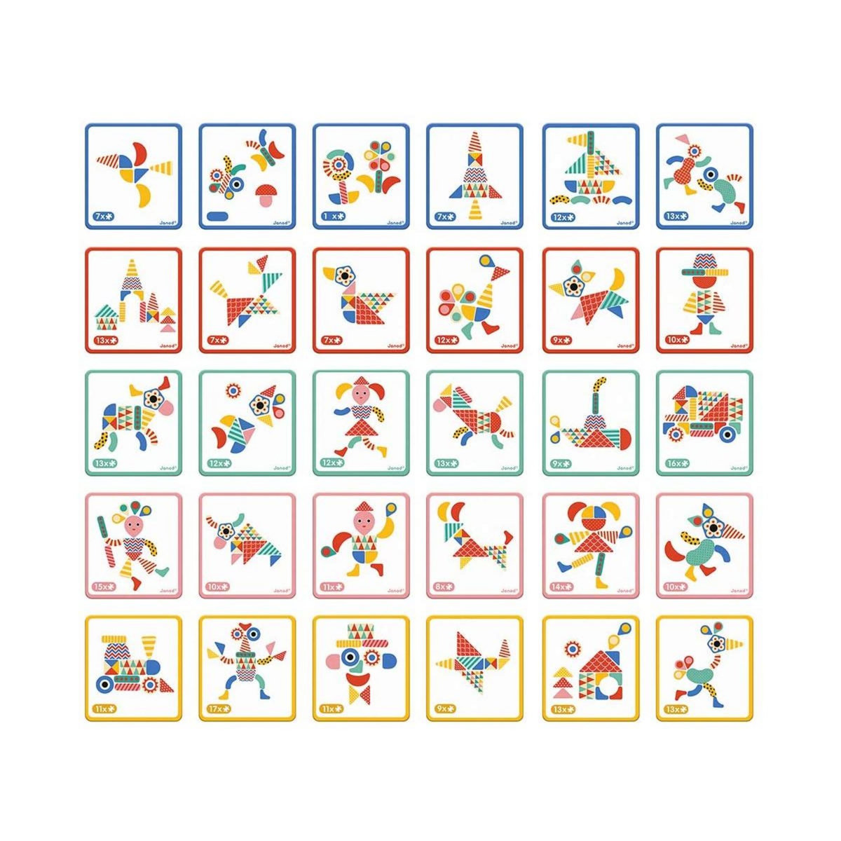 Juratoys-Janod Jeu Éducatif Magnétique Moduloform - Livre Interactif avec 30 Cartes Modèles