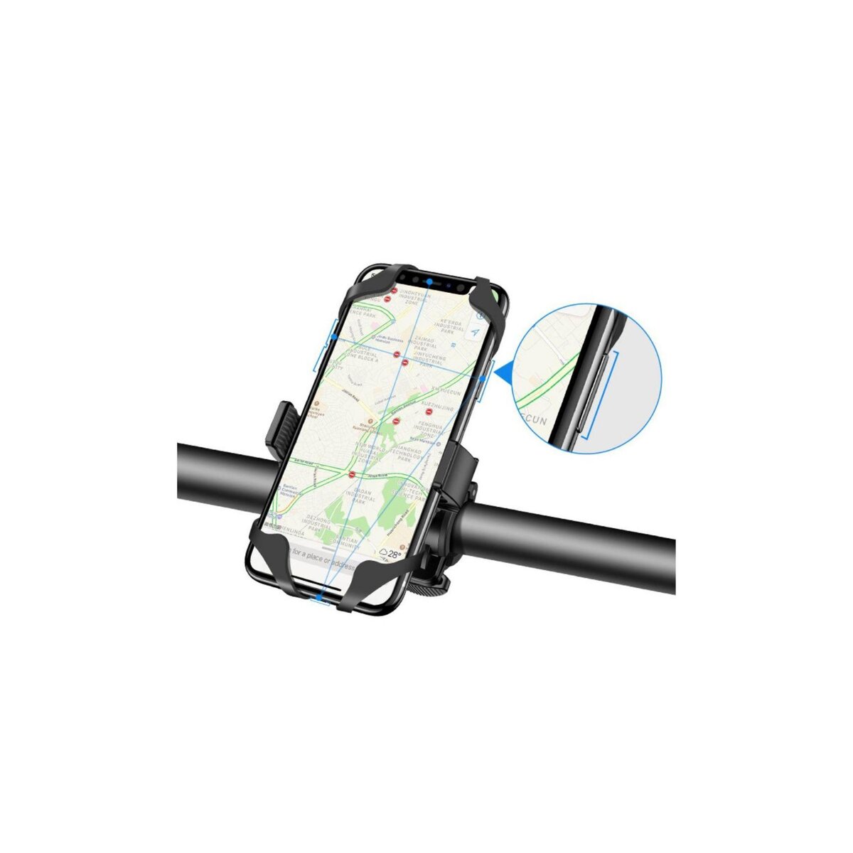 Support universel de téléphone pour vélo avec bande élastique pour