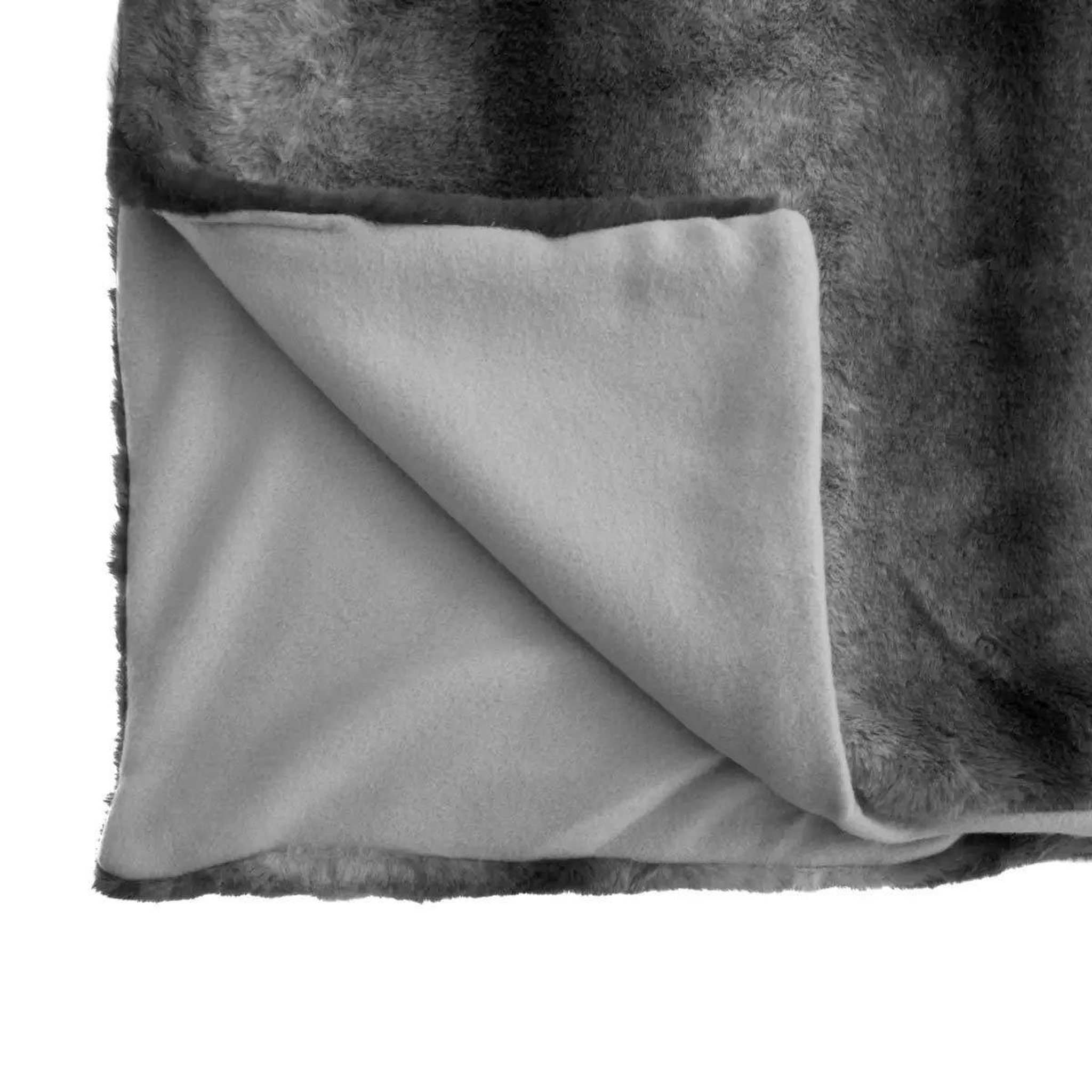 Voir la diapositive 2 : ATMOSPHERA Plaid imitation fourrure  grizzli  180x230cm gris
