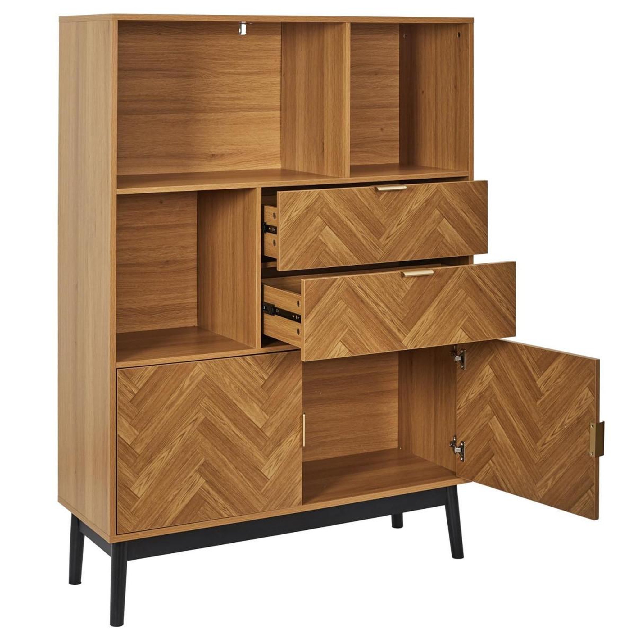 Voir la diapositive 3 : The Home Deco Factory Bibliothèque design  felix  140cm marron