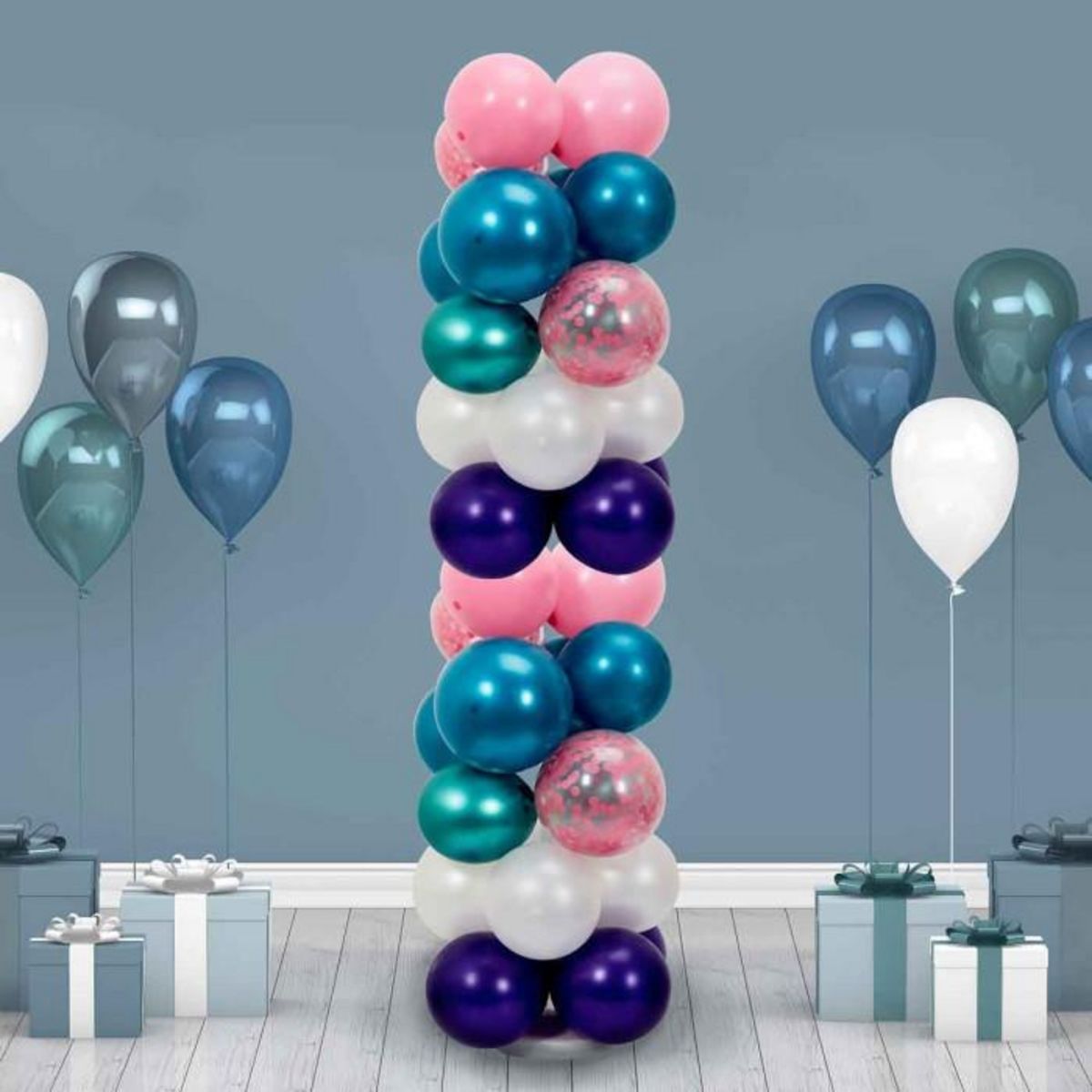 Paris Prix Support pour Ballons  Vertical  127cm Transparent