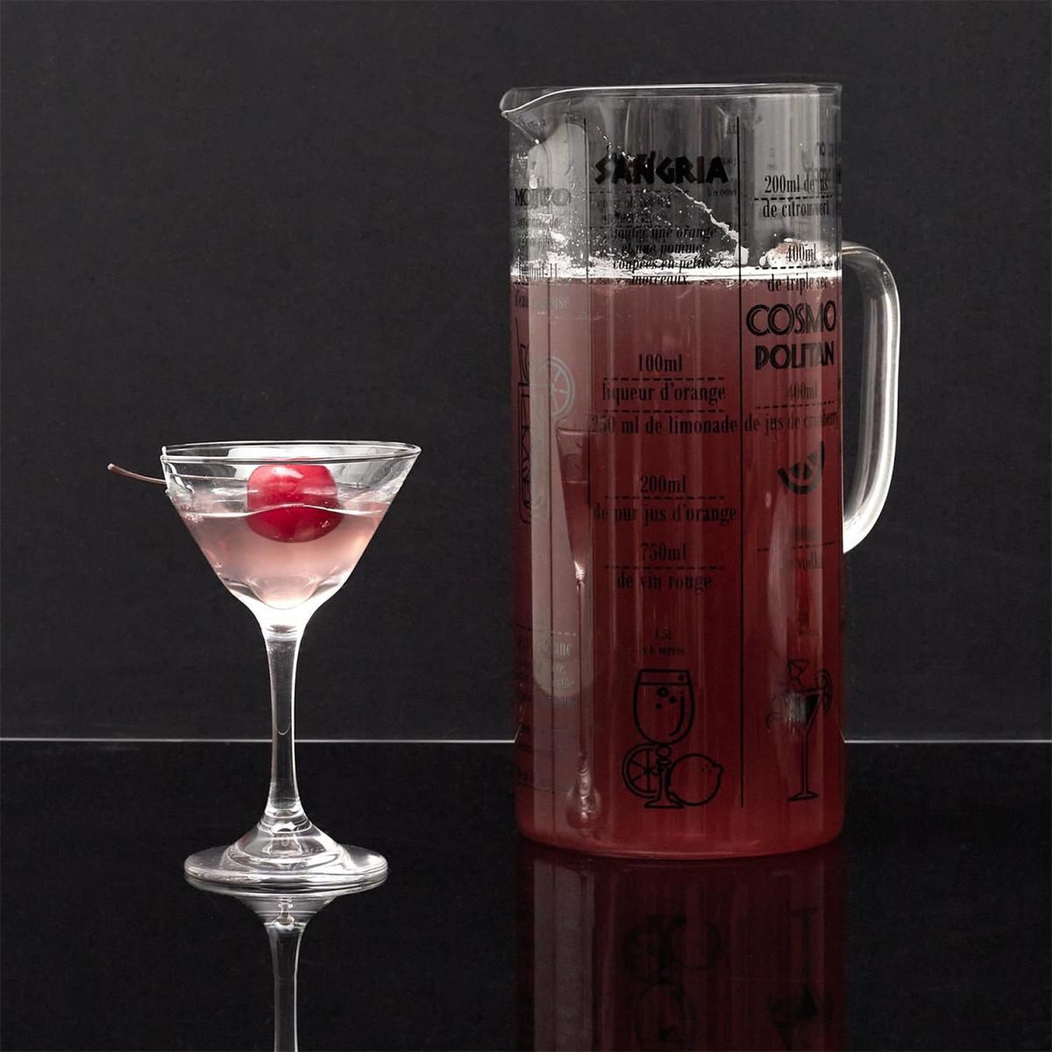 Voir la diapositive 2 : COOK CONCEPT Pichet avec recette  cocktail  2l transparent