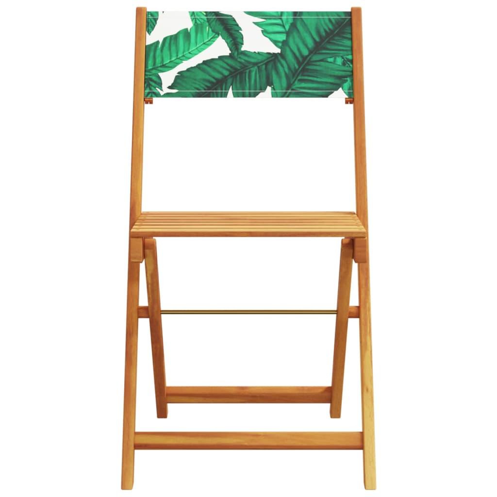 Voir la diapositive 4 : VIDAXL Ensemble de bistro 3 pcs motif de feuilles tissu et bois massif
