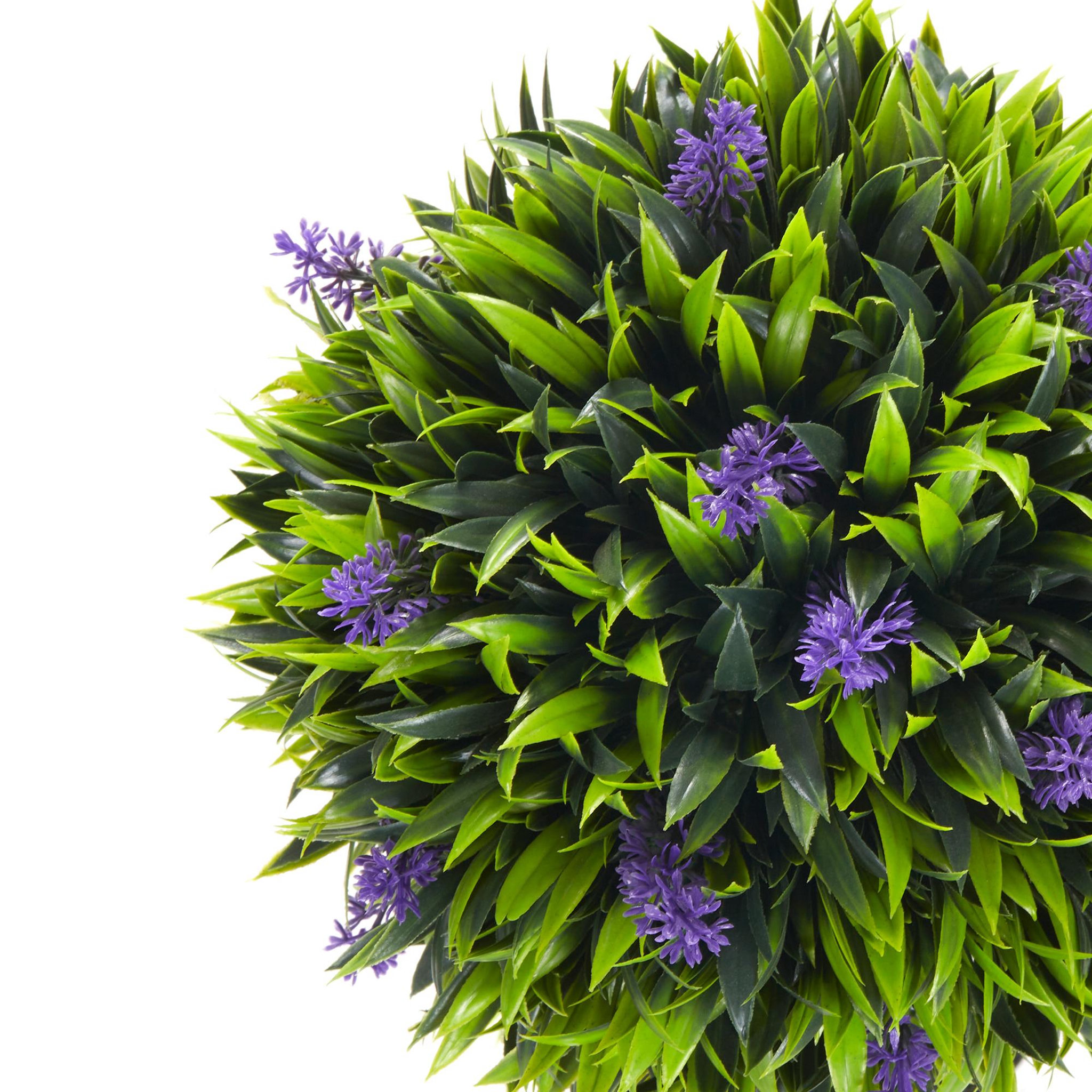 Voir la diapositive 6 : HOMCOM Lot de 2 plantes artificielles avec fleurs de lavande arbre artificiel tronc et pot inclus - hauteur 60 cm intérieur et extérieur vert