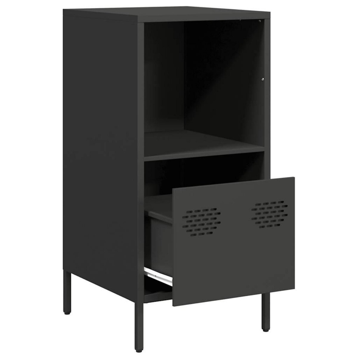 VIDAXL Buffet noir 35x39x73,5 cm acier lamine a froid
