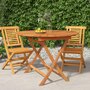 Voir la diapositive 1 : VIDAXL Table pliable de jardin Ø 85x75 cm bois massif de teck