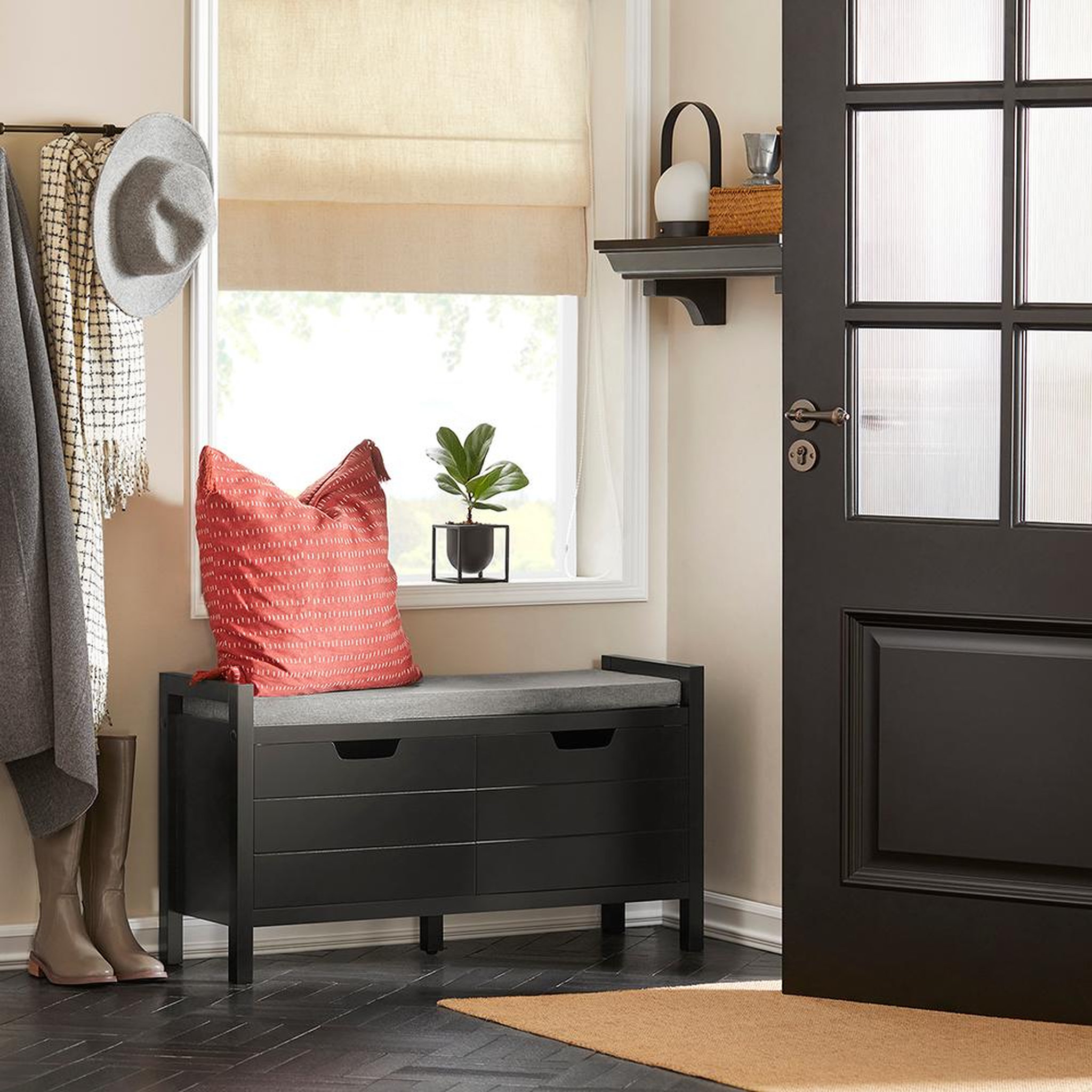 Voir la diapositive 2 : SOBUY SoBuy - Banc de rangement à chaussures avec deux portes - Moderne - FSR63-II