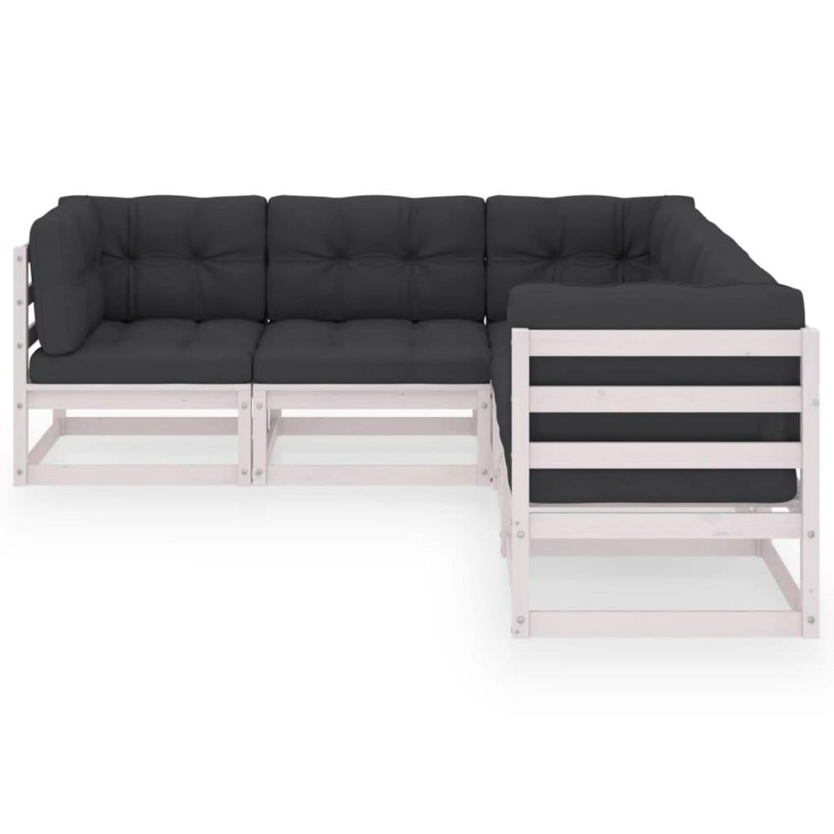 VIDAXL Salon de jardin 5 pcs avec coussins Bois de pin massif