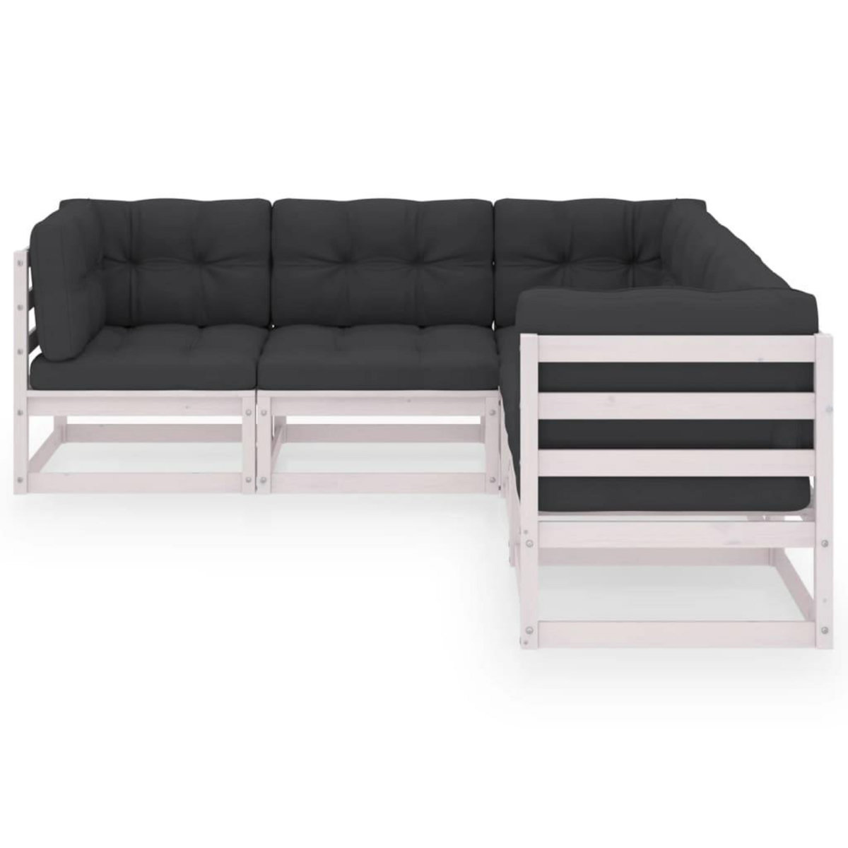 VIDAXL Salon de jardin 5 pcs avec coussins Bois de pin massif