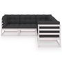 Voir la diapositive 3 : VIDAXL Salon de jardin 5 pcs avec coussins Bois de pin massif