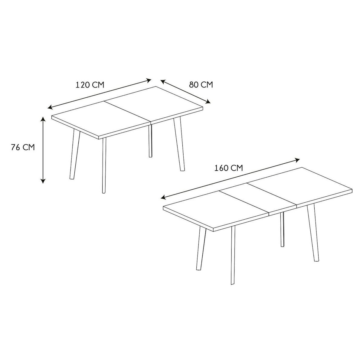 TOILINUX Table extensible pour 4 à 6 personnes