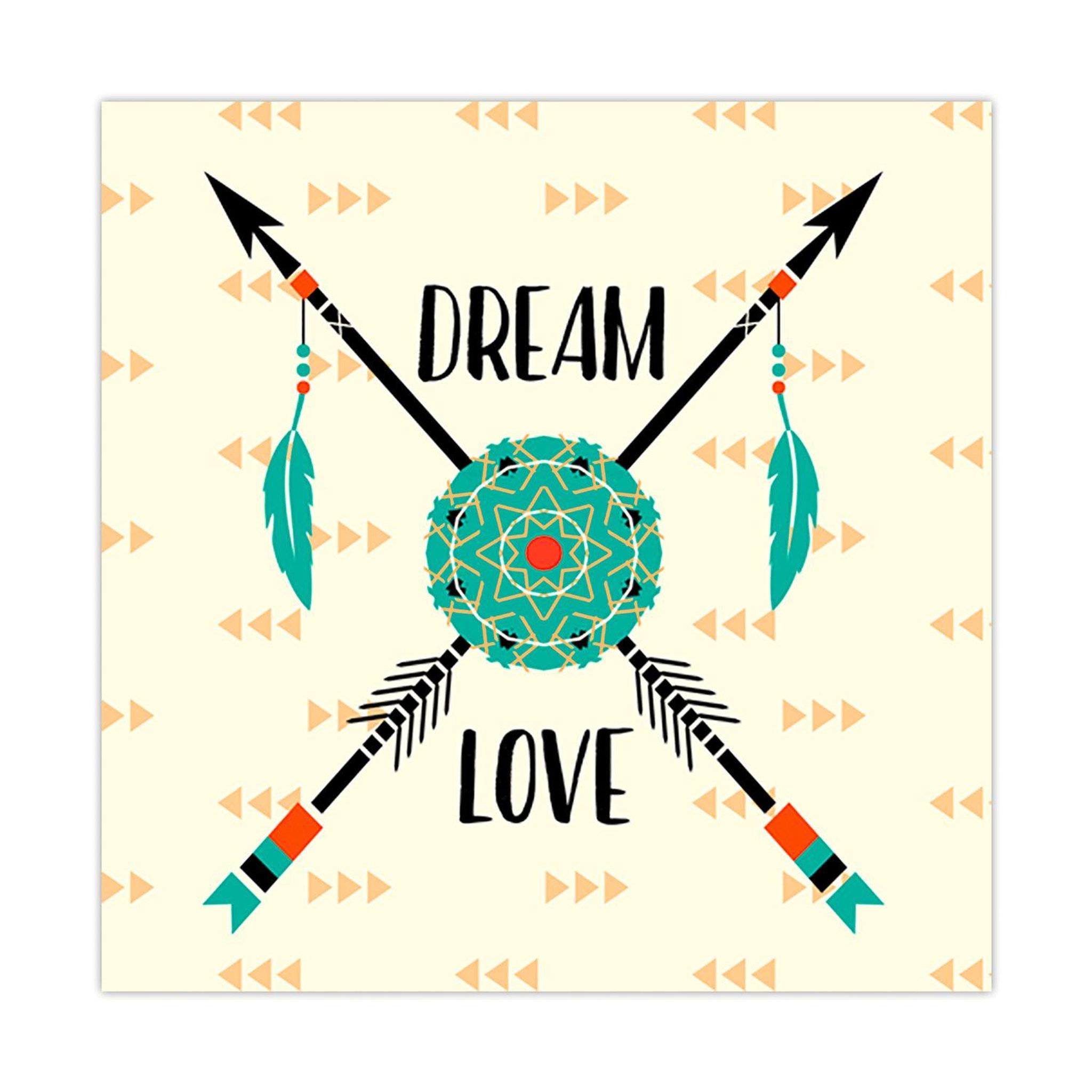 SUD TRADING Cadre mandala et flèches - 30 x 30 cm - dream love