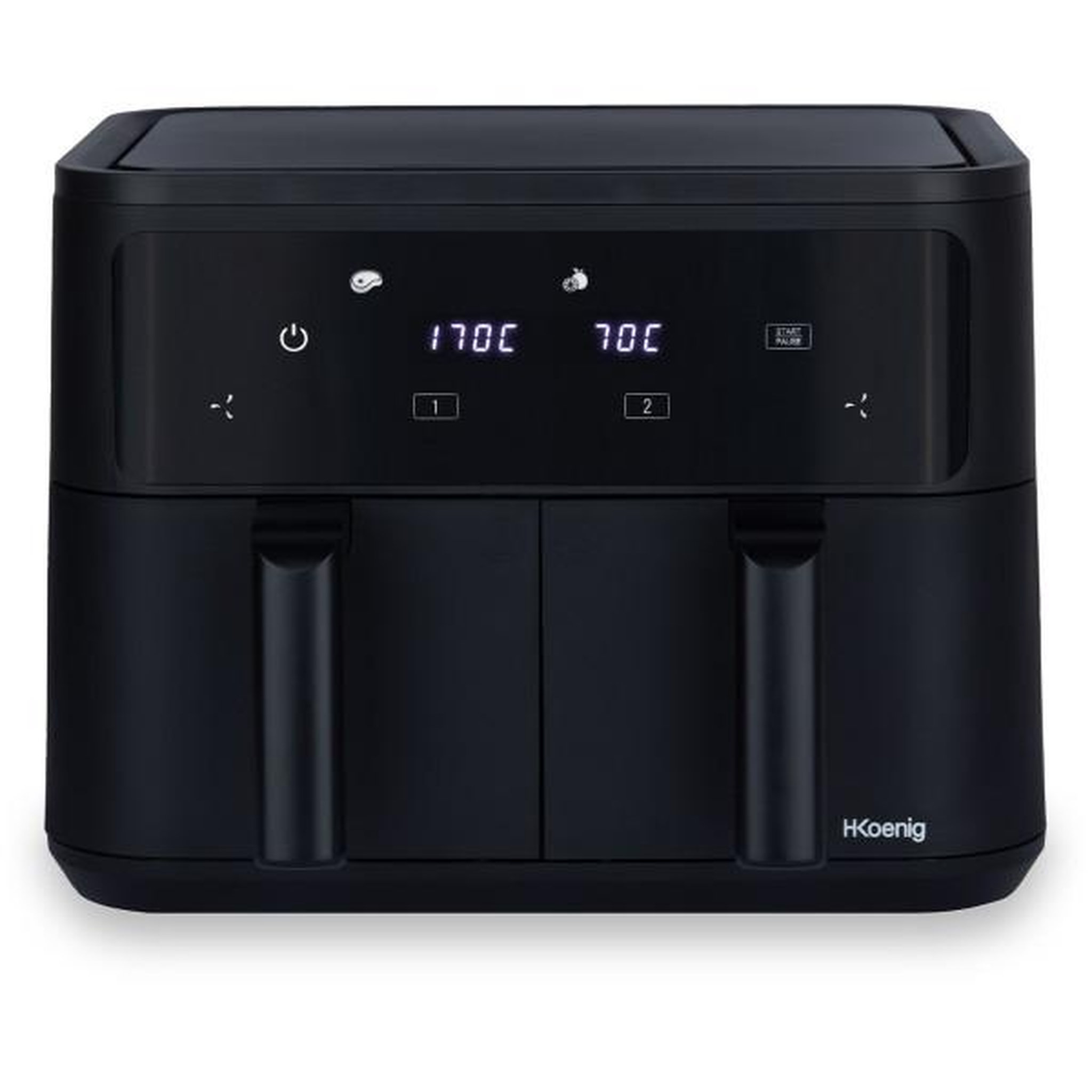 HKOENIG Friteuse Electrique  sans huile HKoeNIG - FRY900 - Capacité 9L - Double cuve 4,5L - 8 programmes de cuisson - 2400W