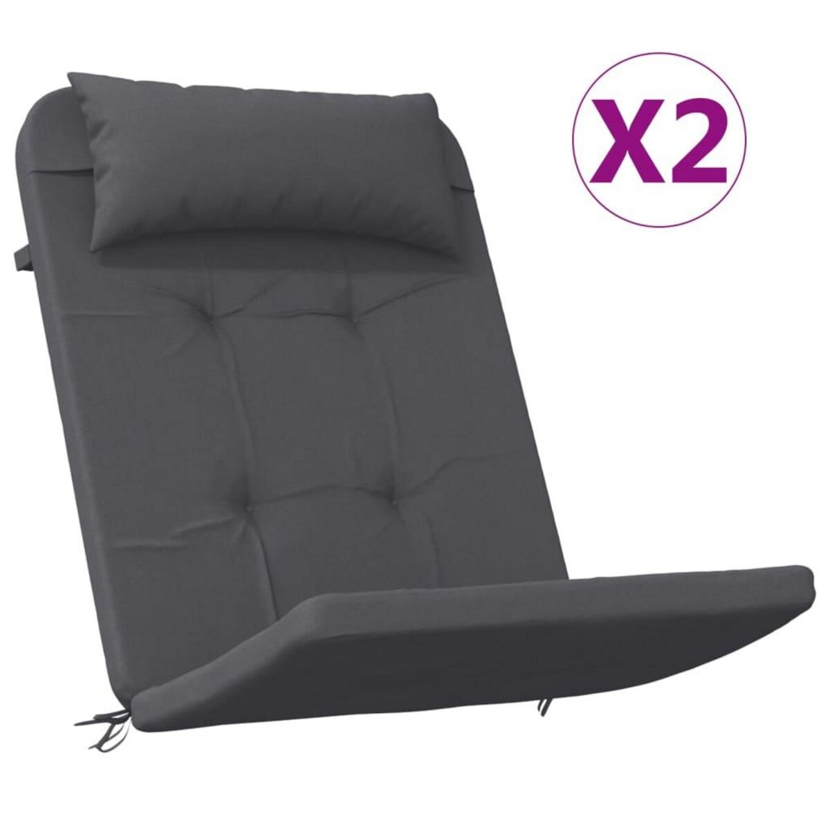 VIDAXL Coussins de chaise adirondack lot de 2 anthracite tissu oxford