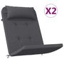 Voir la diapositive 2 : VIDAXL Coussins de chaise adirondack lot de 2 anthracite tissu oxford
