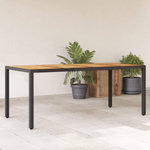 VIDAXL Table de jardin et dessus en bois d'acacia noir resine tressee