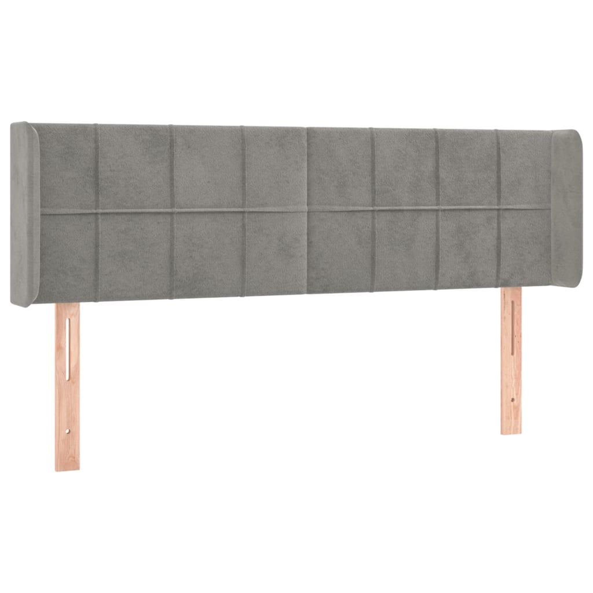 Voir la diapositive 2 : VIDAXL Tete de lit avec oreilles Gris clair 147x16x78/88 cm Velours