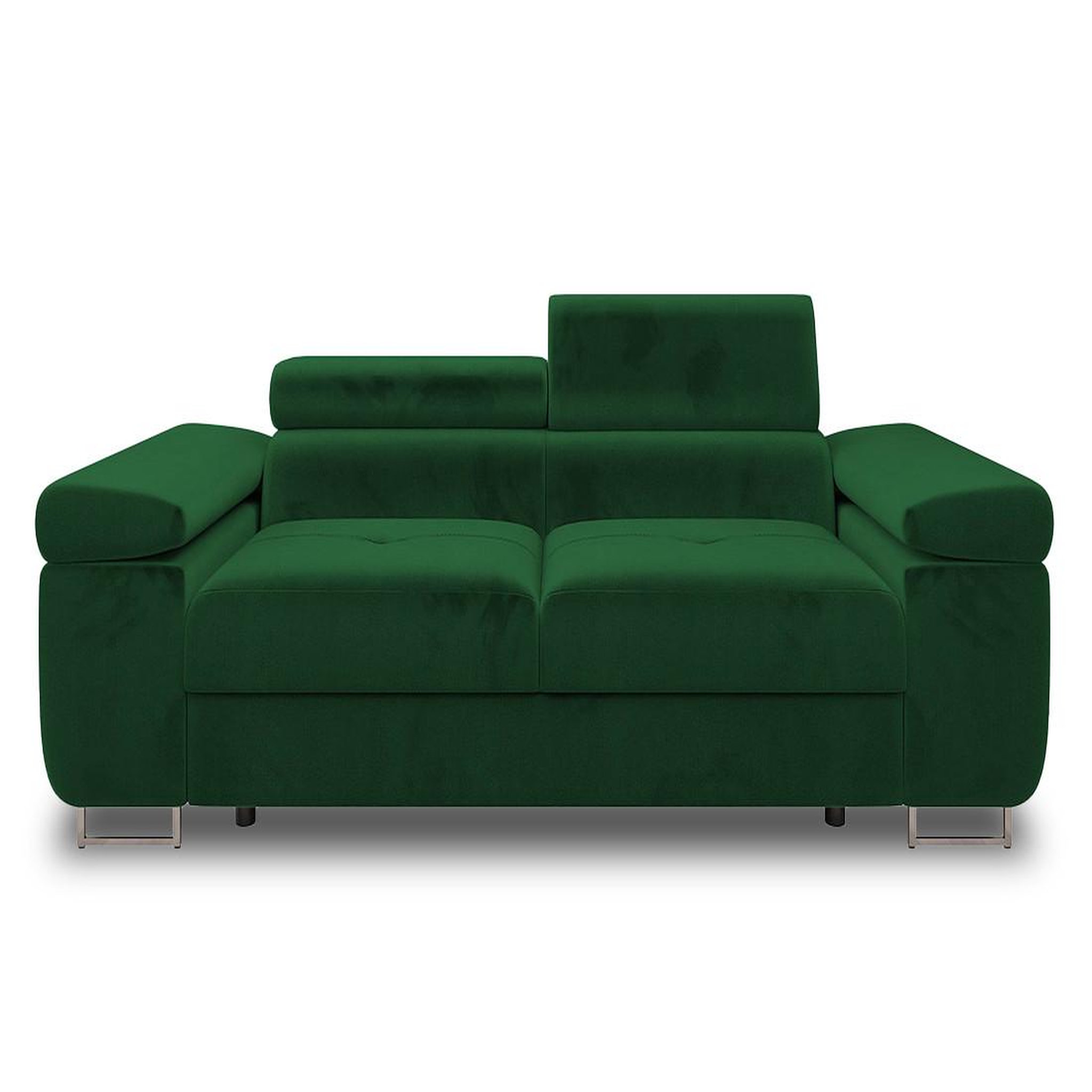 Voir la diapositive 1 : BEST MOBILIER Pablo - canapé droit 2 places avec têtières ajustables - en velours