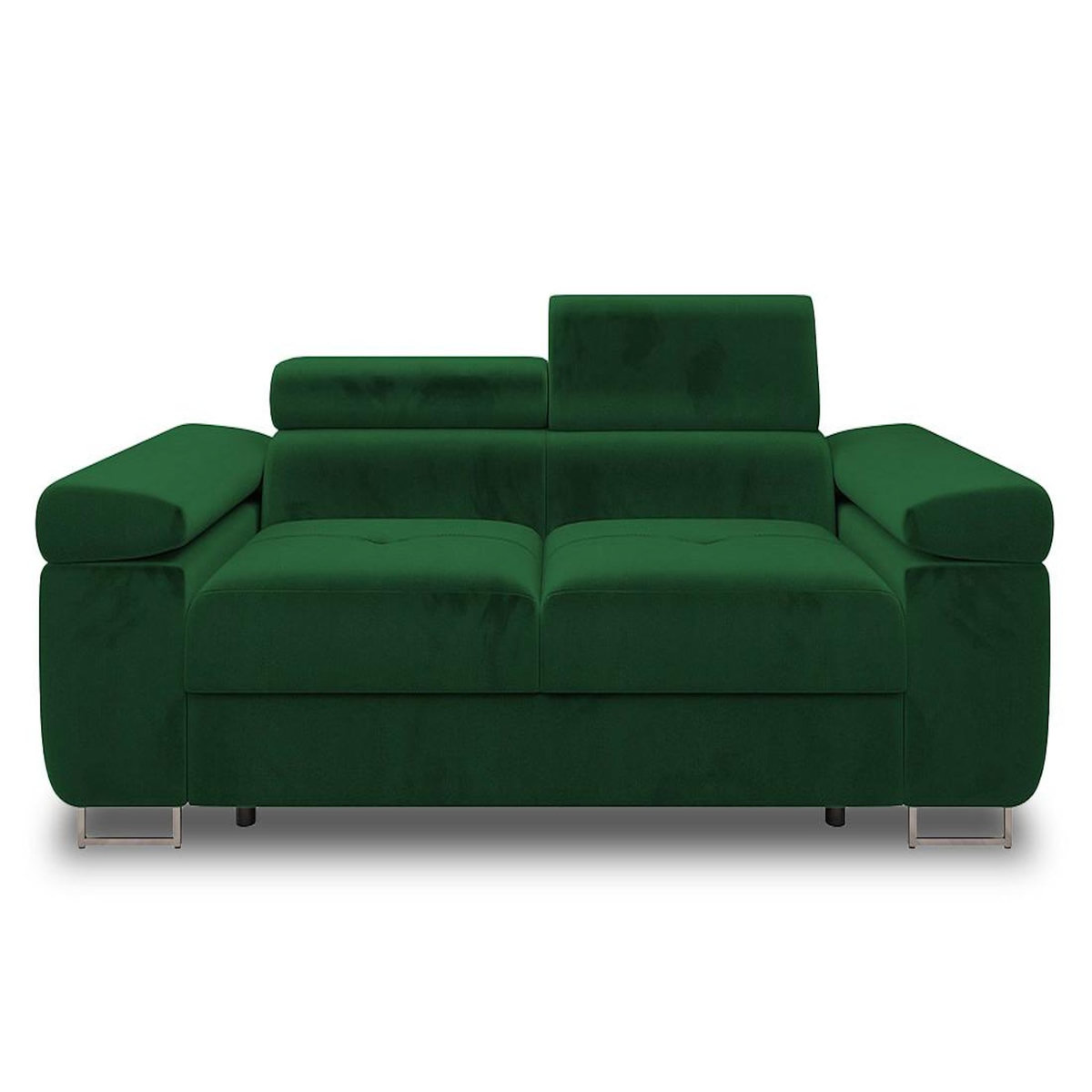 BEST MOBILIER Pablo - canapé droit 2 places avec têtières ajustables - en velours
