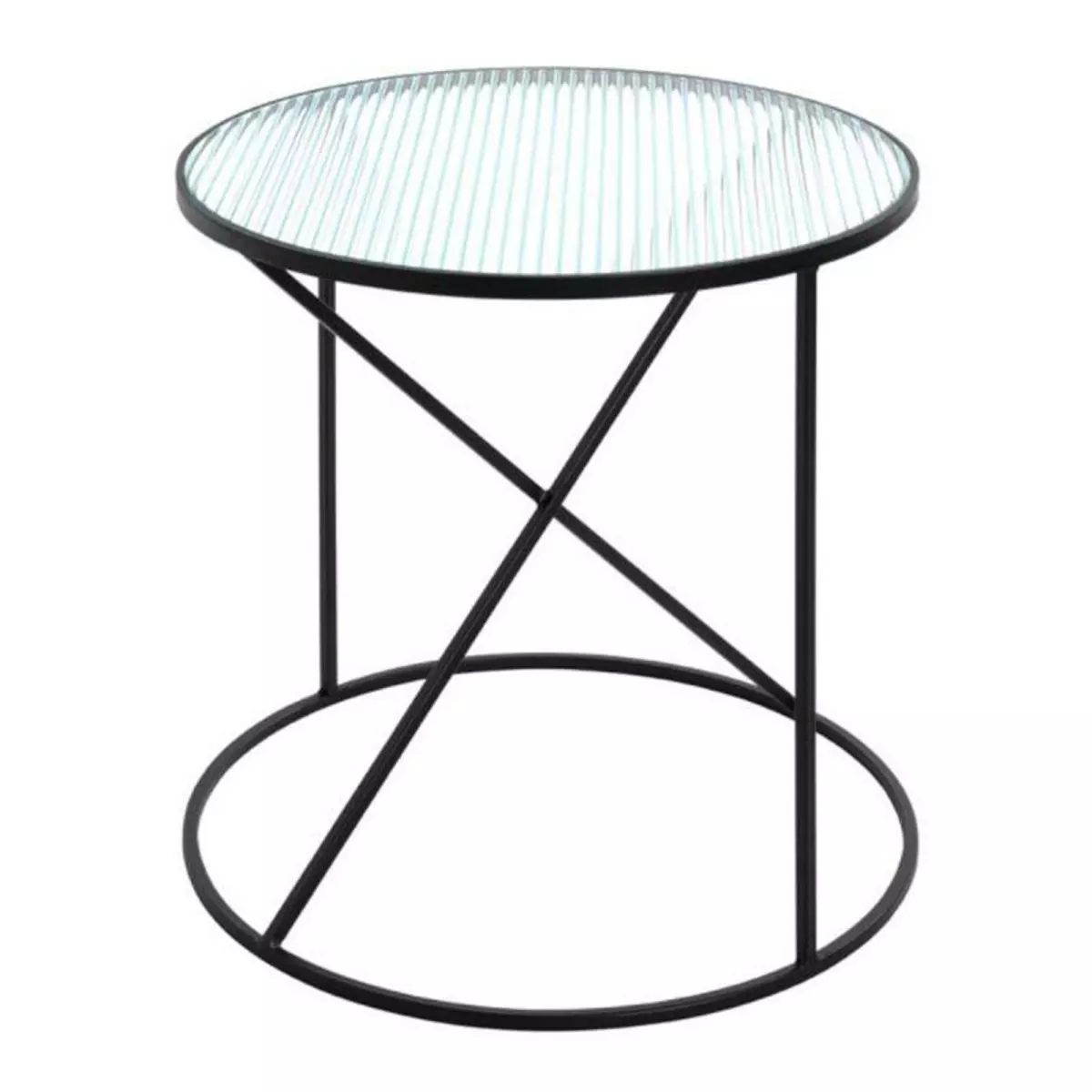 Paris Prix Table d'Appoint Design  Ondulé  50cm Noir