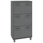Voir la diapositive 2 : VIDAXL Armoire a chaussures HAMAR Gris fonce 59,5x35x117 cm Pin massif