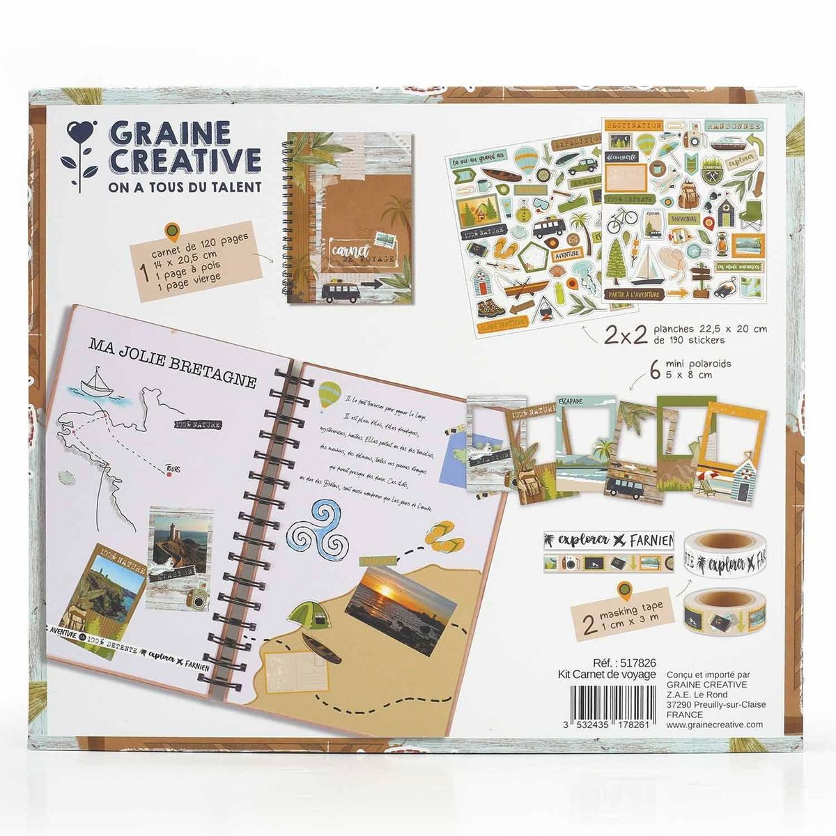 Graine créative Kit carnet de voyage scrapbooking