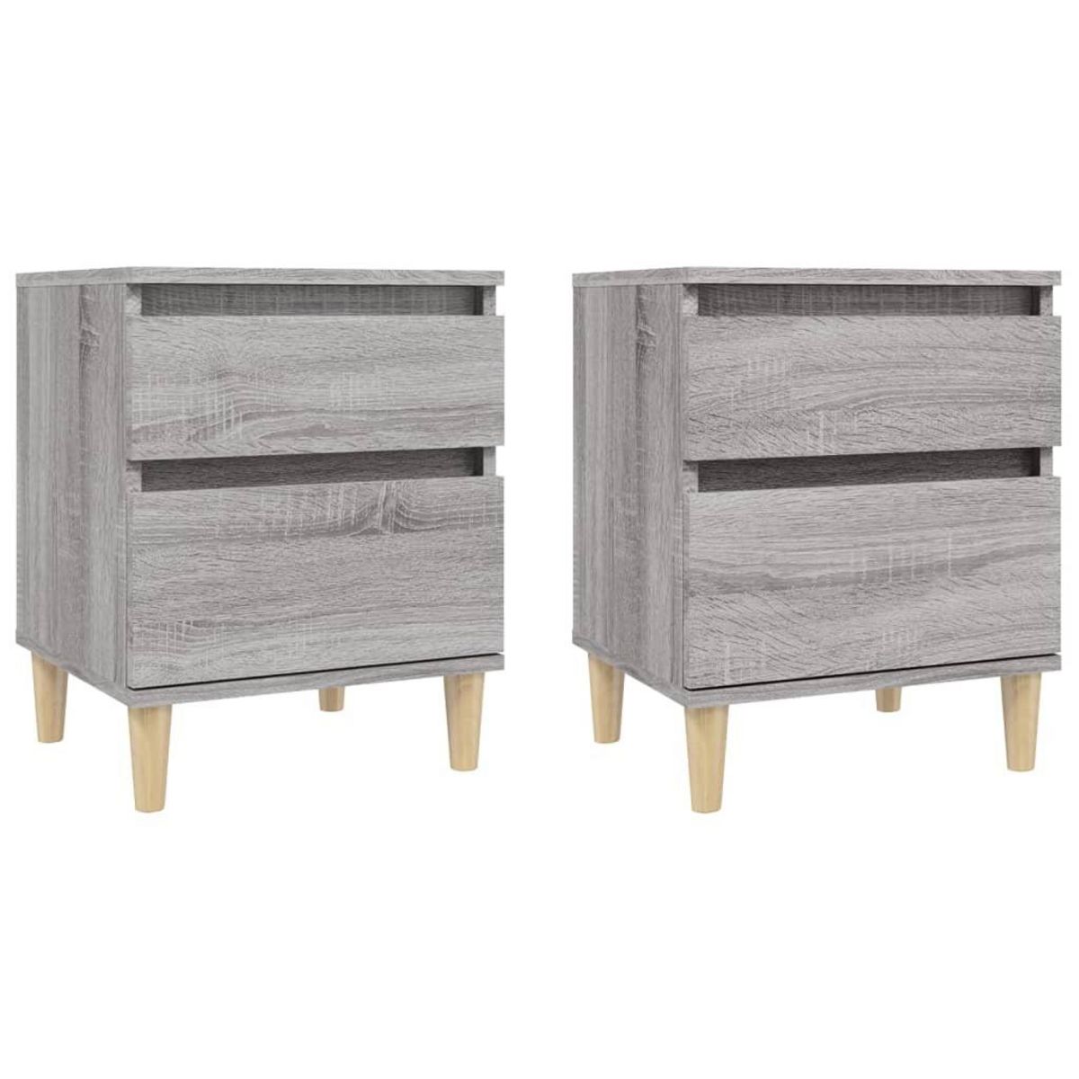 VIDAXL Tables de chevet 2 pcs Sonoma gris 40x35x50 cm