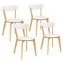 Voir la diapositive 1 : ID MARKET Lot de 4 chaises scandinaves FREJA bicolore blanc et bois pour salle à manger