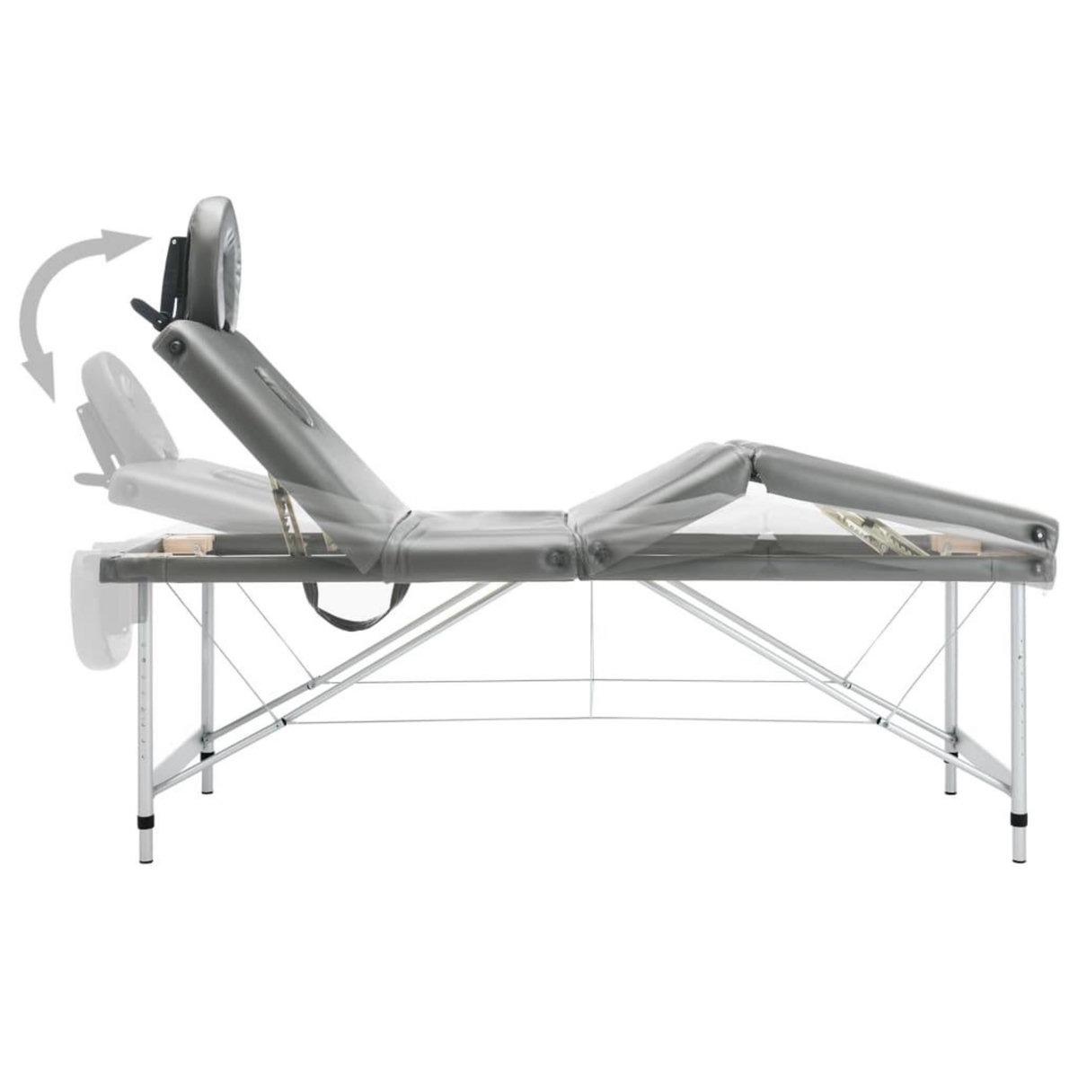 VIDAXL Table de massage 4 zones Cadre en aluminium Anthracite 186x68cm