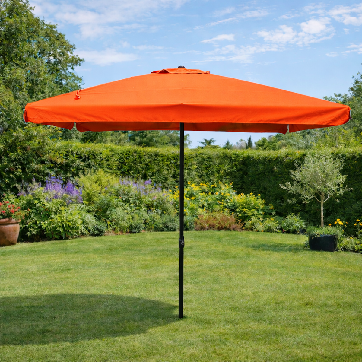 CONCEPT USINE Parasol droit carré 3 x 3 m terracotta PALERME