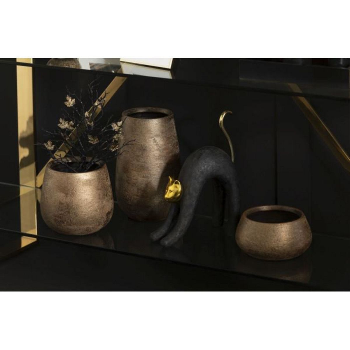 Paris Prix Vase Déco  Irrégulier Rugueux  31cm Or