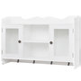 Voir la diapositive 2 : VIDAXL Vitrine murale avec etagere de Livre / DVD / Verre en MDF Blanc