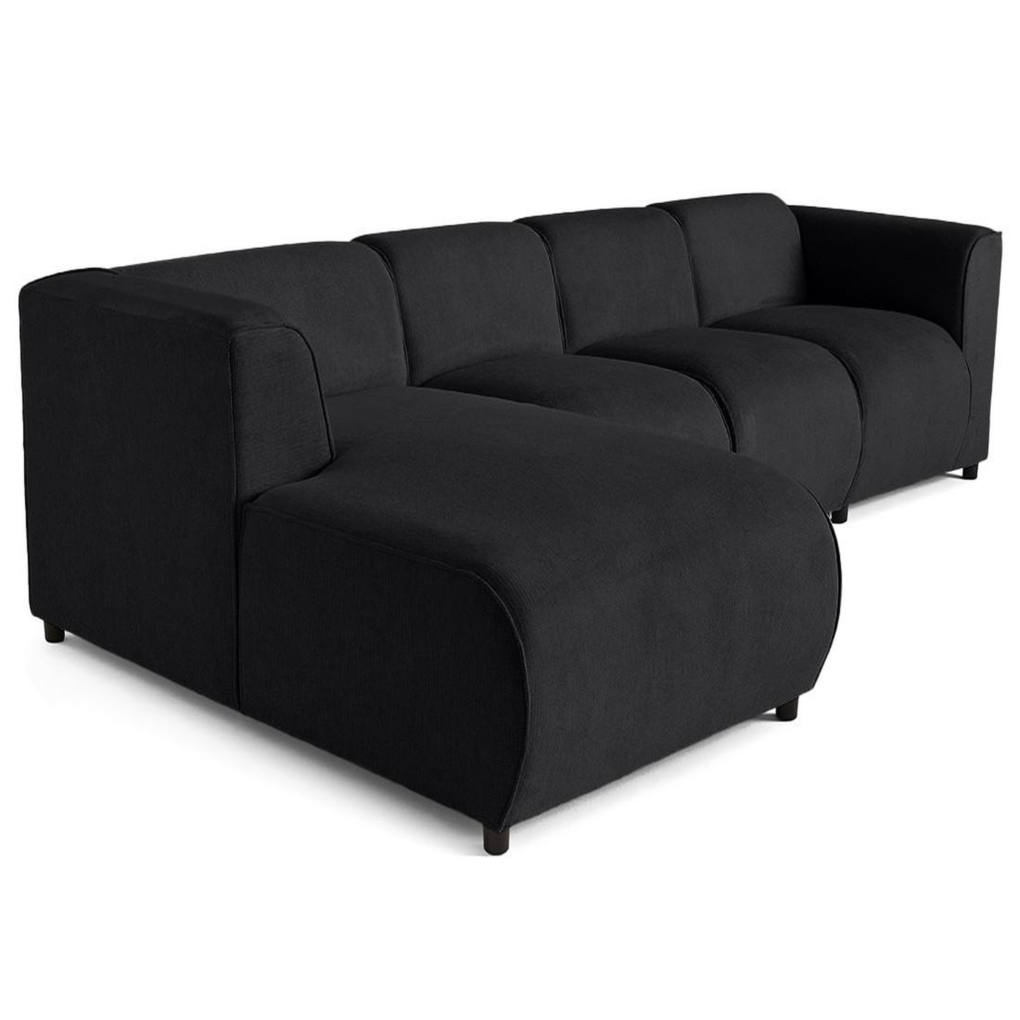 Voir la diapositive 2 : LISA DESIGN Suaro - canapé modulable d'angle gauche 5 places en tissu texturé