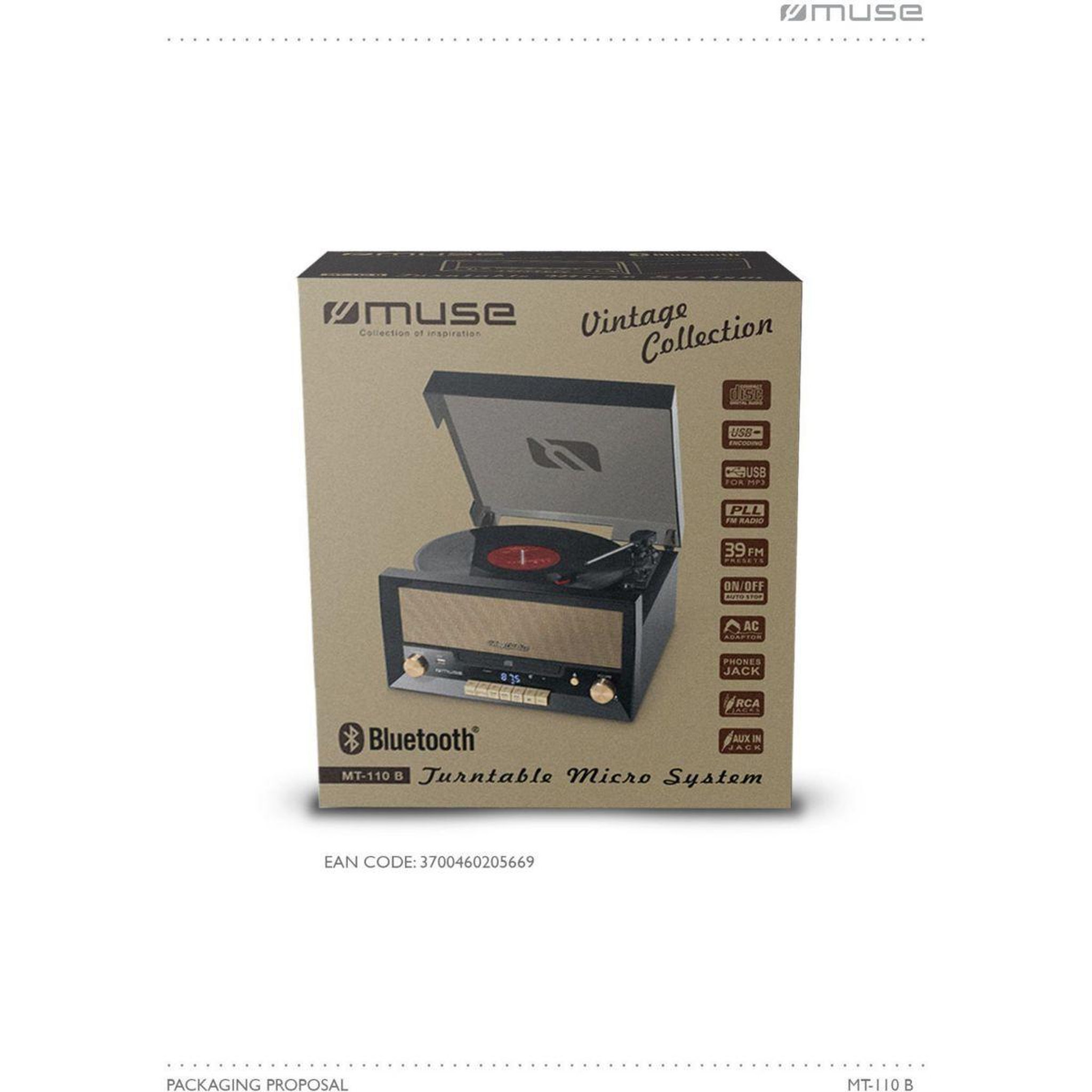 Voir la diapositive 3 : Muse Platine vinyle vinyle mt-110b noire