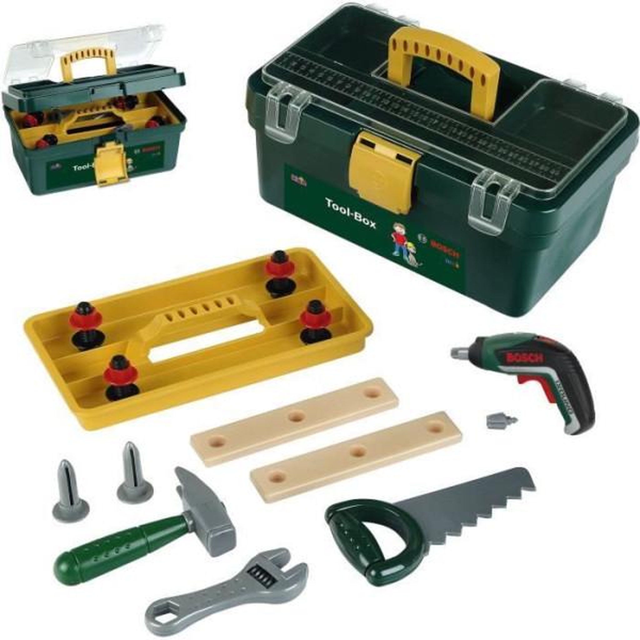 Klein Caisse a outils Bosch - KLEIN - 8609 - Compartimentée avec visseuse électronique Ixolino II et accessoires - Des 3 ans