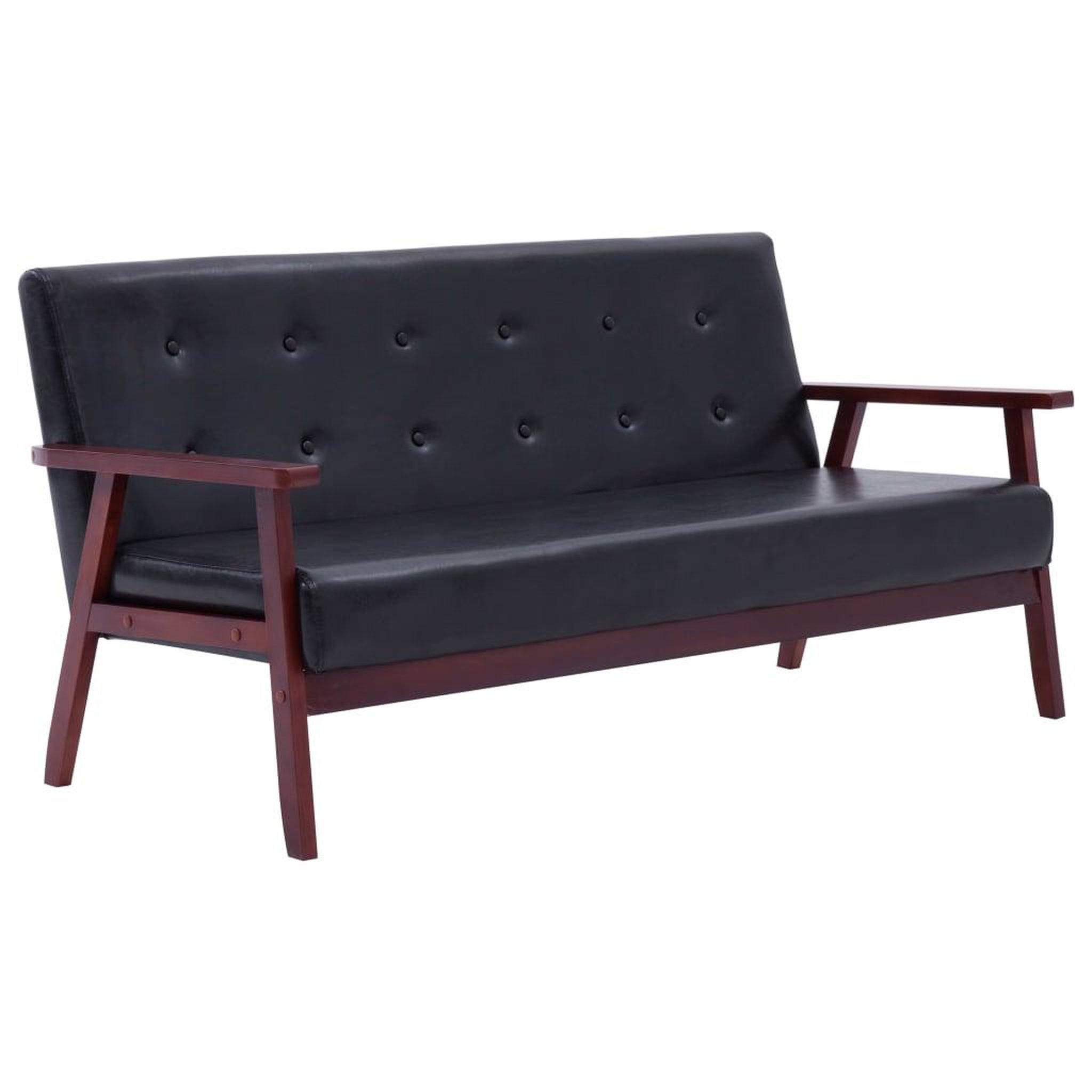 Voir la diapositive 3 : VIDAXL Ensemble de canapes 2 pcs Noir Similicuir