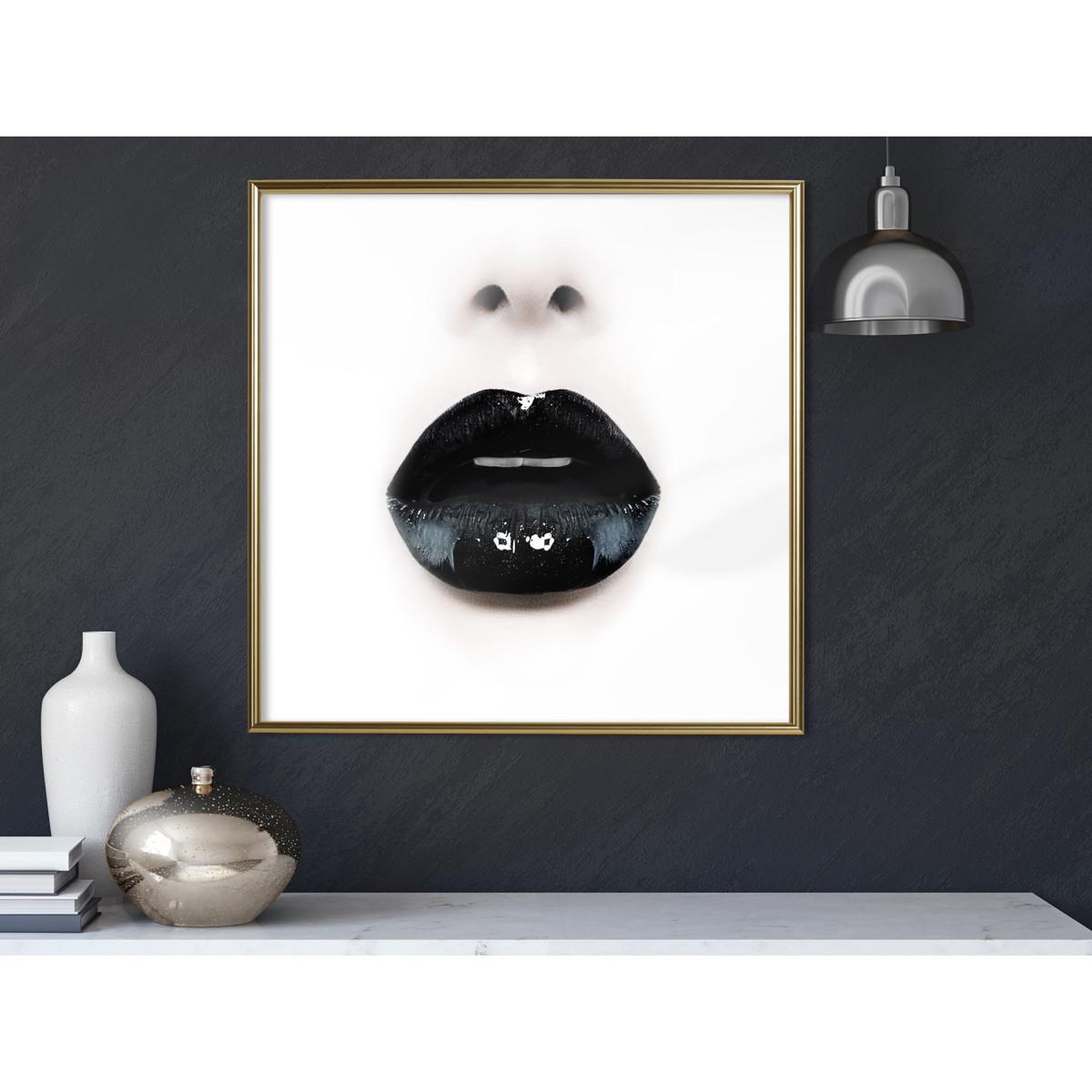 Voir la diapositive 2 : Paris Prix Affiche Murale Encadrée  Black Lipstick