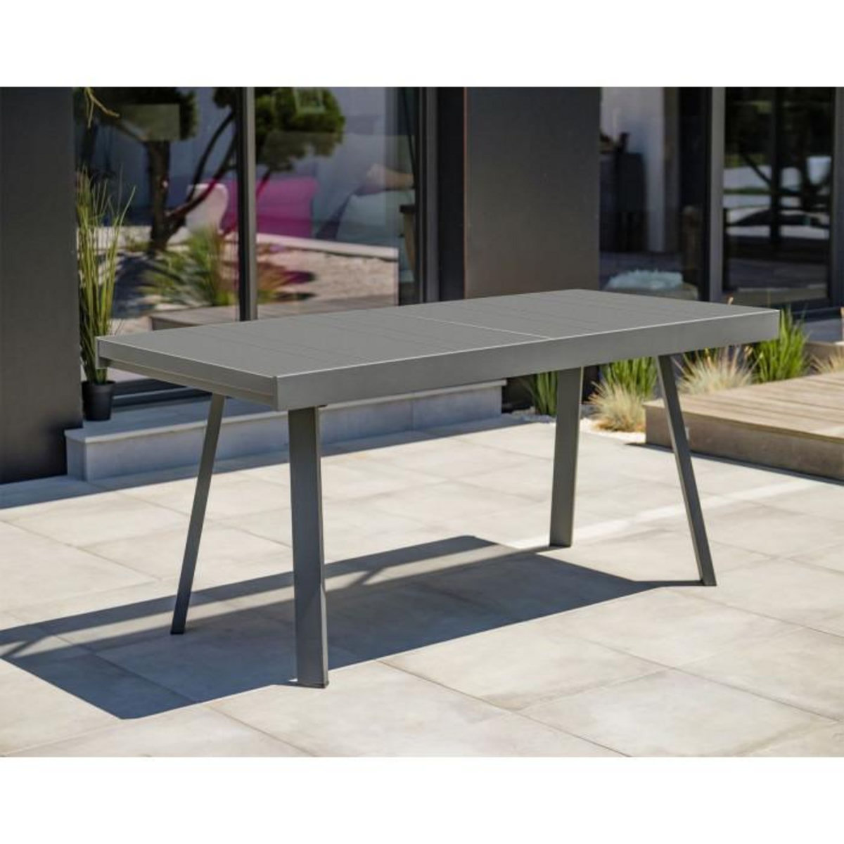 Paris Prix Table de Jardin Extensible  Stockholm  150-225cm Gris Anthracite