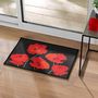 Voir la diapositive 4 : Paris Prix Tapis Déco Imprimé  Coquelicots  40x60cm Noir & Rouge